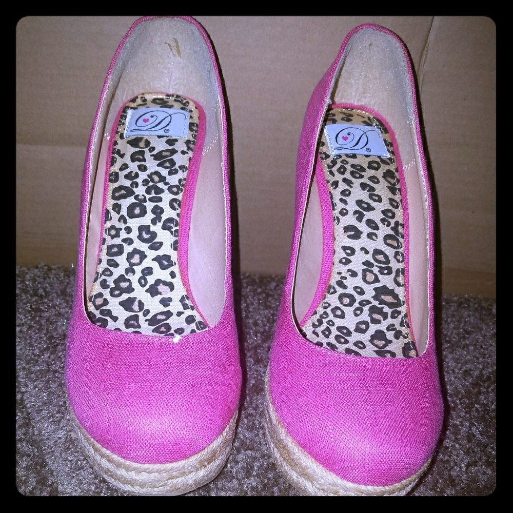 Pink Platform Wedges